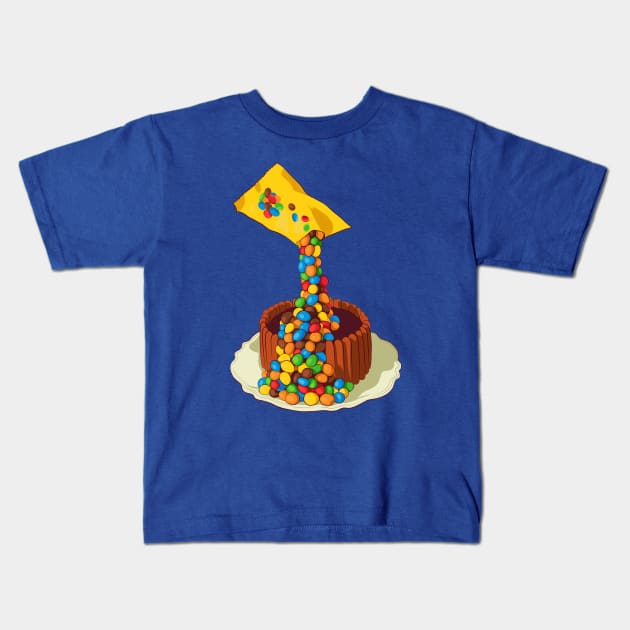 Colorful gravity cake Kids T-Shirt by Mimie20